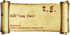 Kátay Emil névjegykártya